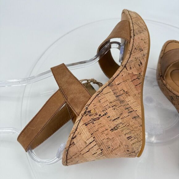 Born Lenore Platform Wedge Sandals Womens Size 10 M Brown Leather Buckle Shoes - Picture 9 of 15